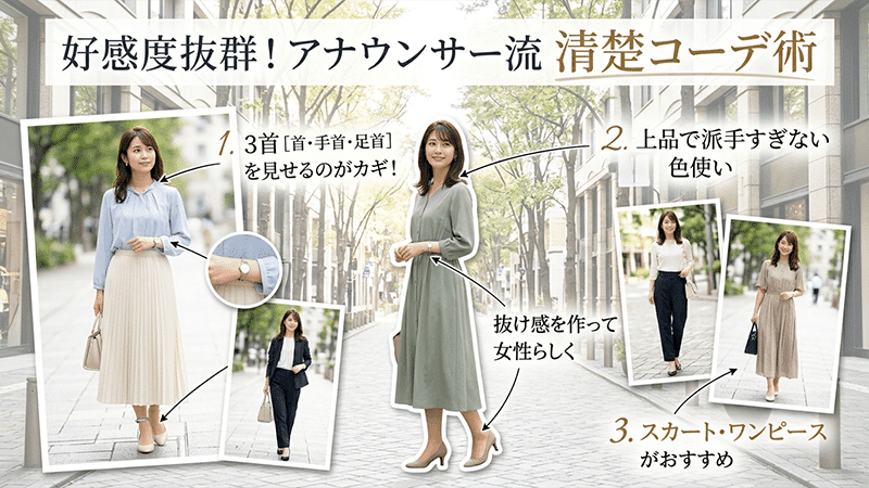 パパ活の服装は女子アナを参考に