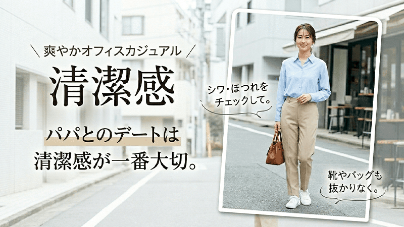 パパとのデートの服装は清潔感が大事