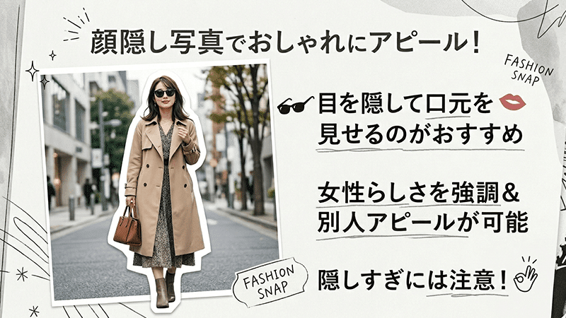 パパ活で顔の一部を隠した写真を使う