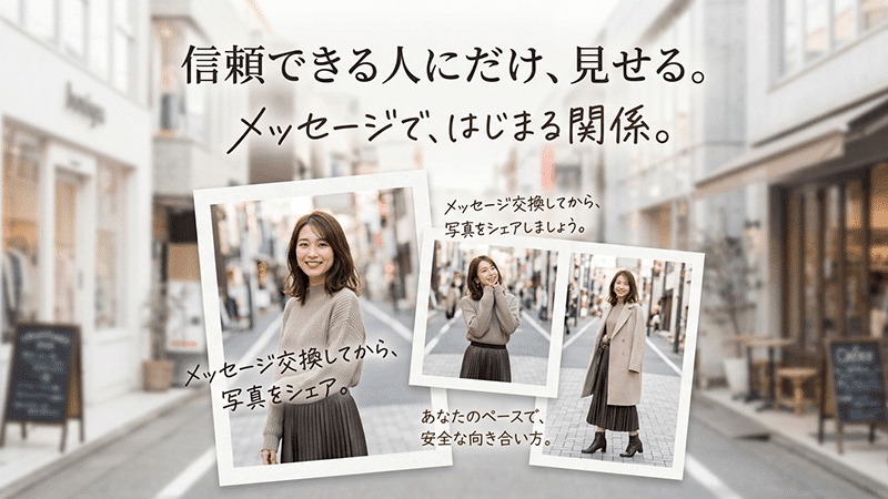 パパ活でメッセージを交換した相手だけに写真を見せる