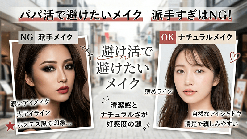 派手すぎるメイクはパパ活でNG