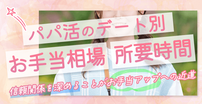 パパ活のデート別お手当相場・所要時間